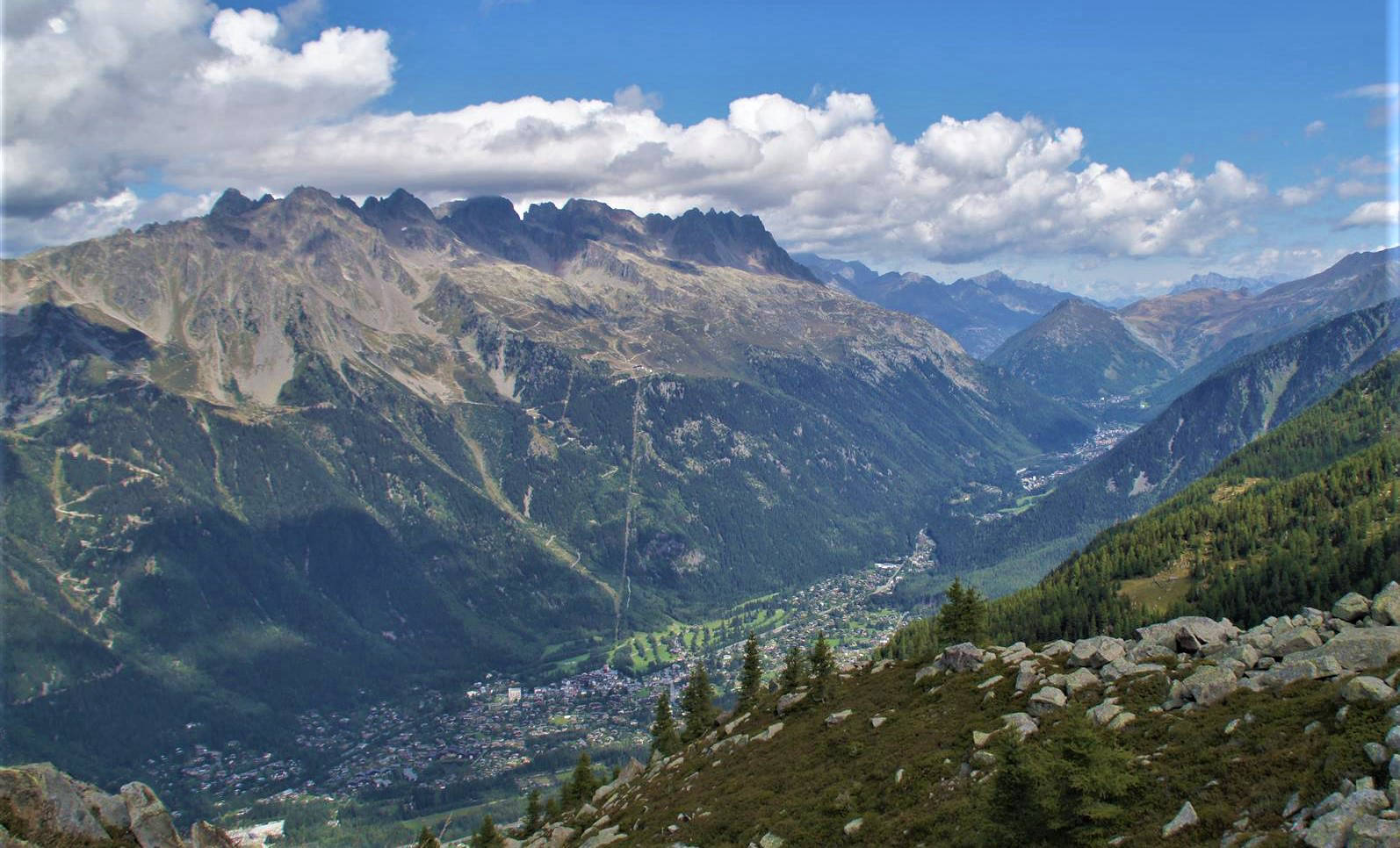 Chamonix valley from Balcon Sud