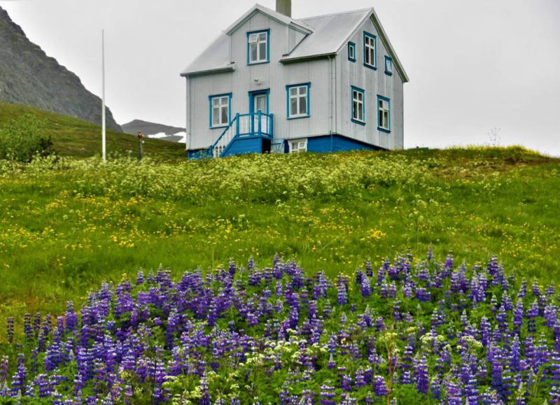 Solitary house on a hill