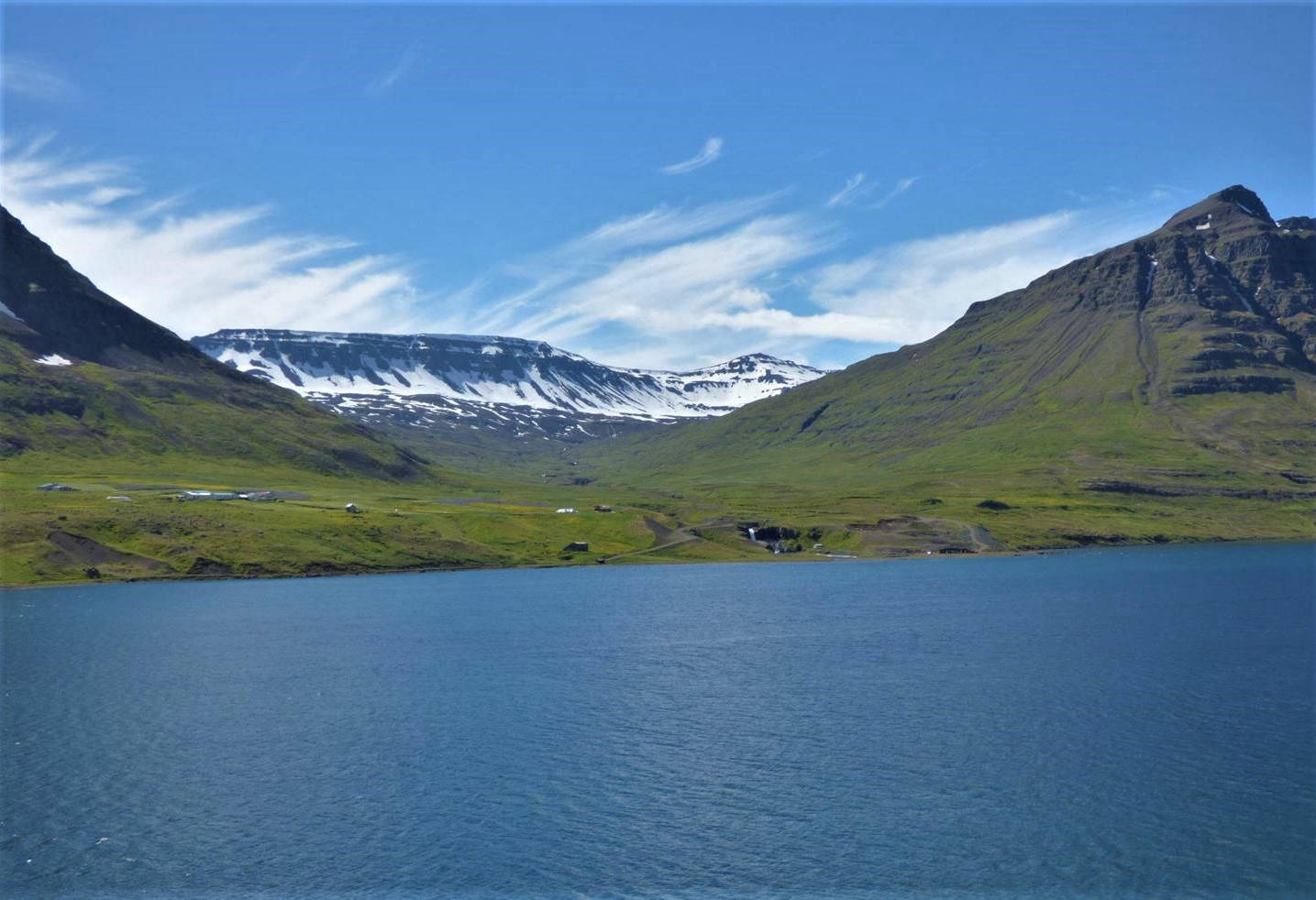 Snowy mountains inland