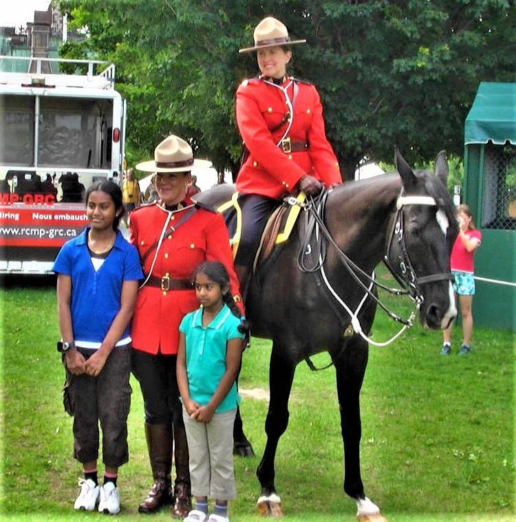 Posing with Mounties