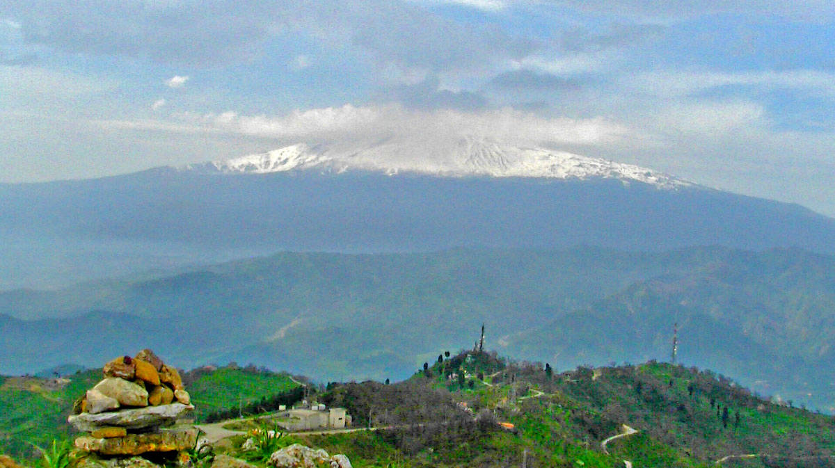 Snowcapped & smoking Etna